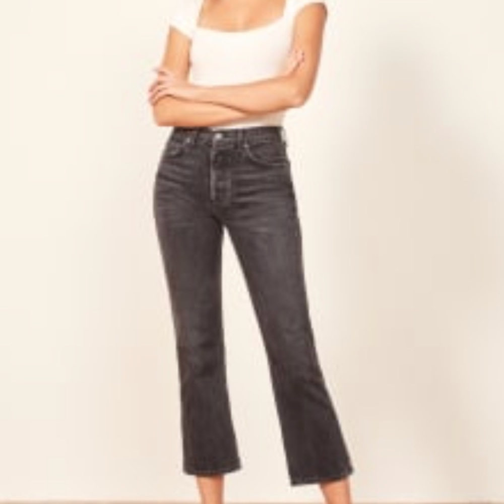 Black Denim Jeans - Reformation Flare Jeans